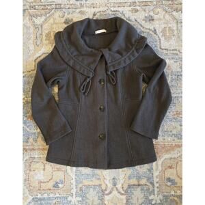 Cut Loose Women's Boiled Wool Coat Gray Size Medium Button Front